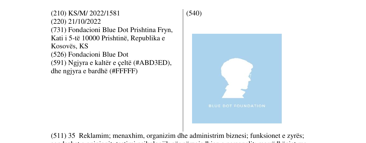 Zëri i markës BLUE DOT FOUNDATION në buletin