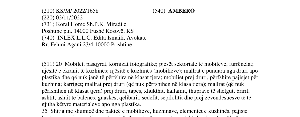 Zëri i markës AMBERO në buletin