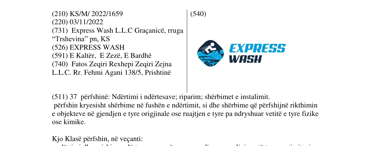 Zëri i markës express wash në buletin