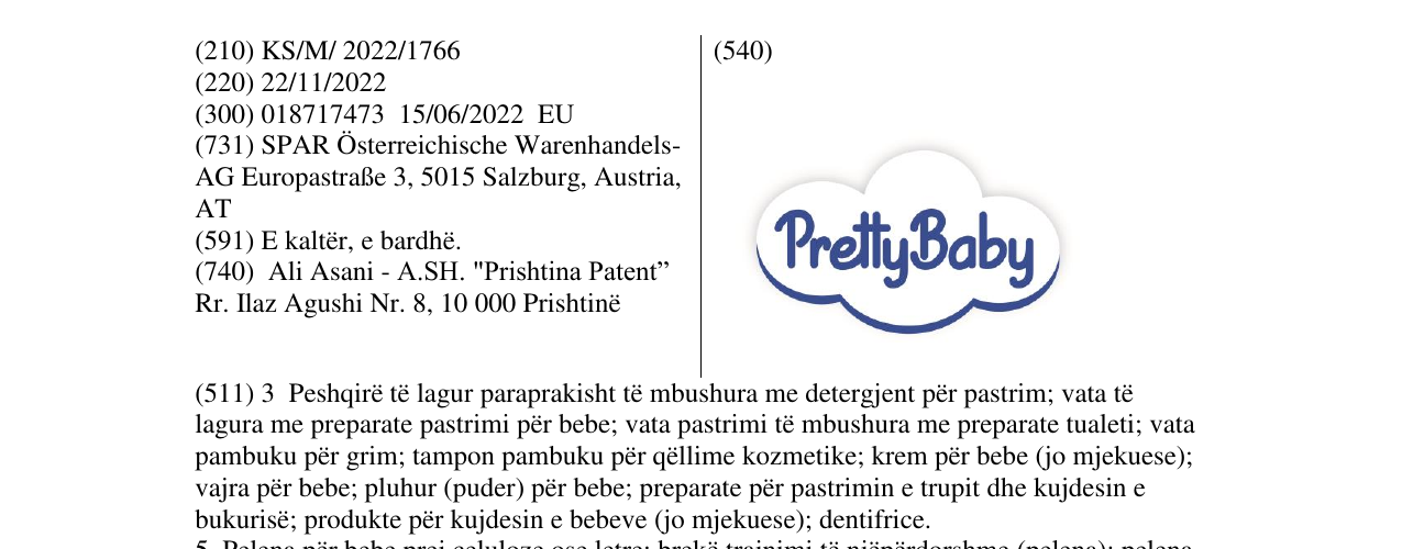Zëri i markës Pretty Baby në buletin