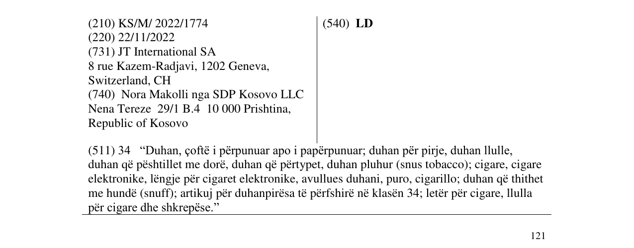Zëri i markës LD në buletin