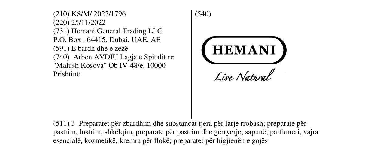 Zëri i markës HEMANI në buletin