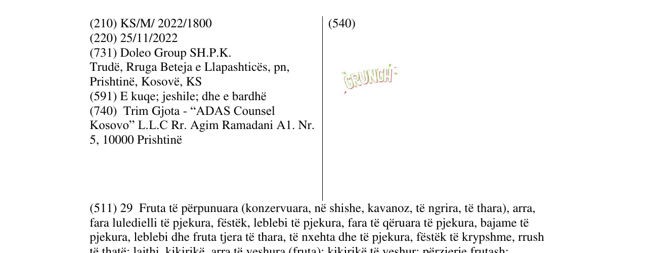 Zëri i markës CRUNCH në buletin