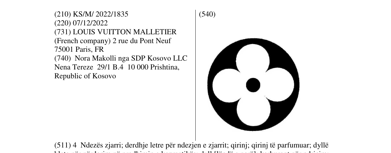 Zëri i markës Device mark in black and white në buletin