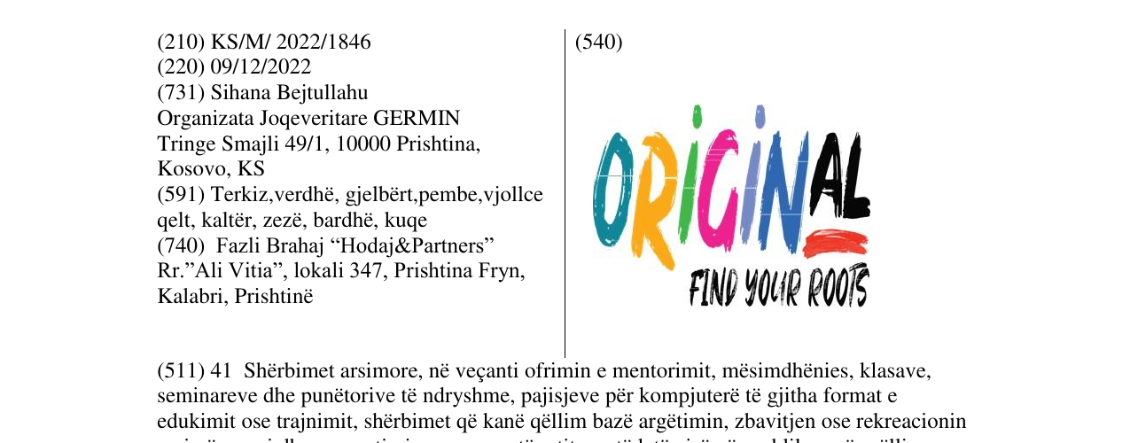 Zëri i markës ORIGINAL FIND YOUR ROOTS në buletin
