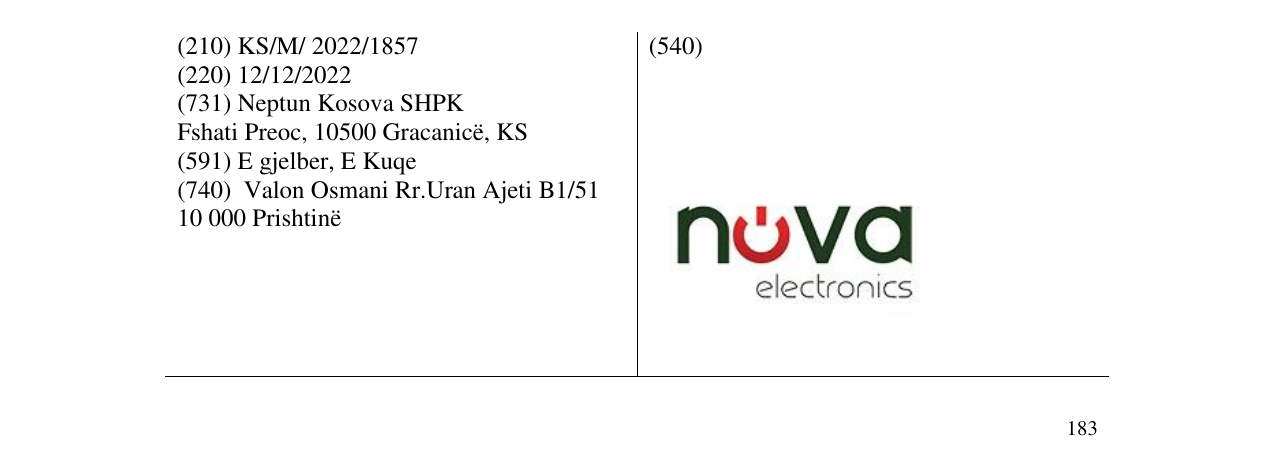 Zëri i markës nova në buletin