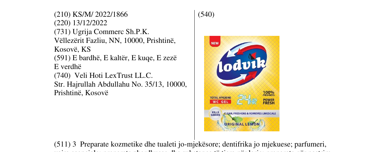 Zëri i markës lodvik në buletin