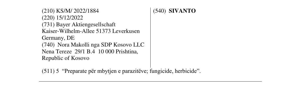 Zëri i markës SIVANTO në buletin