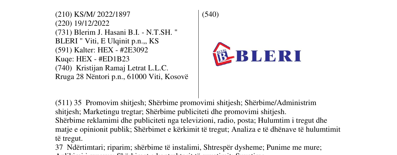 Zëri i markës BLERI në buletin