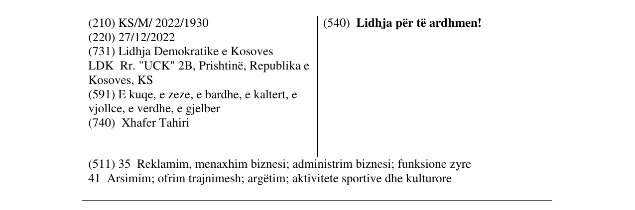 Zëri i markës Lidhja për të ardhmen! në buletin