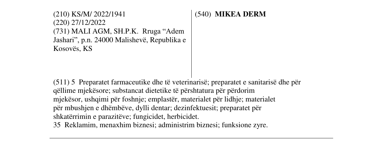Zëri i markës MIKEA DERM në buletin