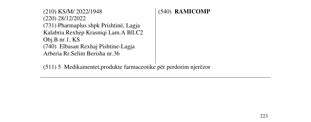 Zëri i markës RAMICOMP në buletin