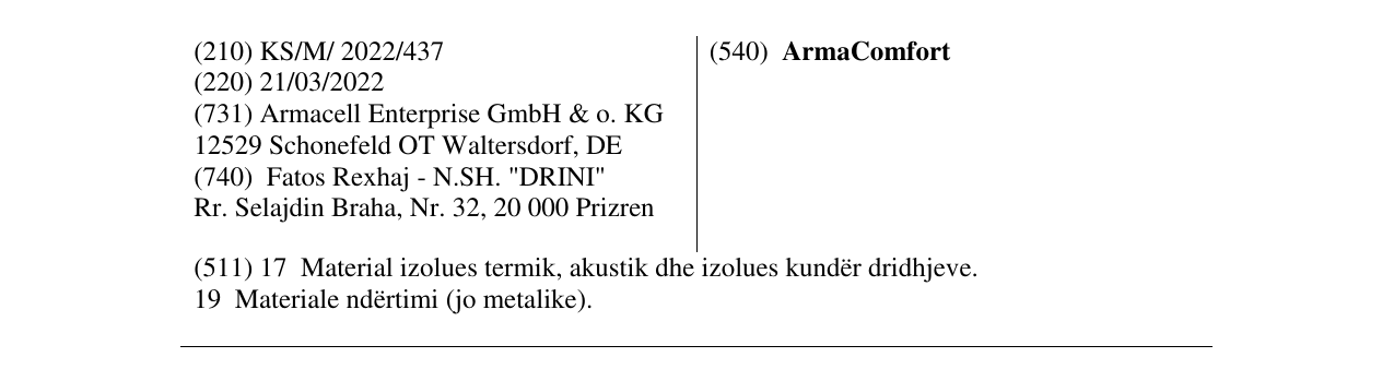 Zëri i markës ArmaComfort në buletin