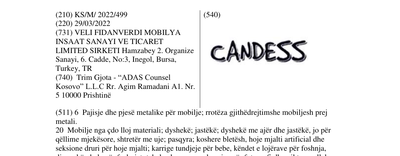Zëri i markës CANDESS në buletin