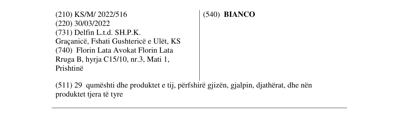 Zëri i markës BIANCO në buletin