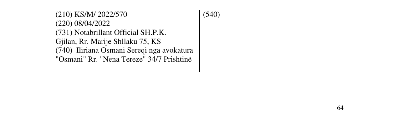 Zëri i markës NOTA brillant në buletin