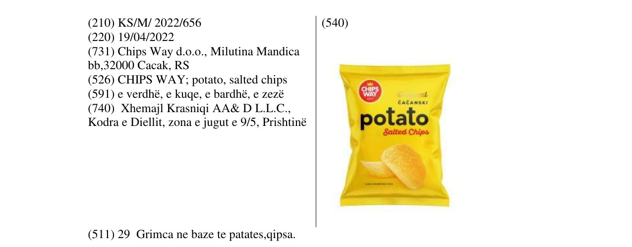 Zëri i markës CHIPS WAY në buletin