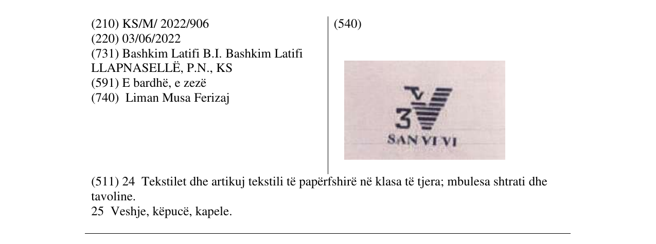 Zëri i markës 3V në buletin