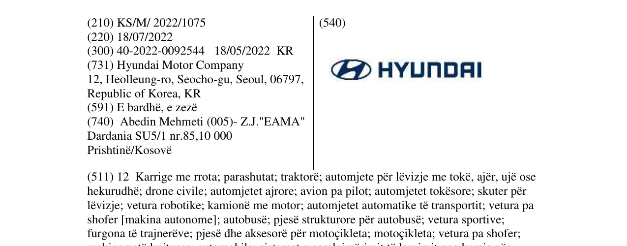 Zëri i markës HYUNDAI në buletin