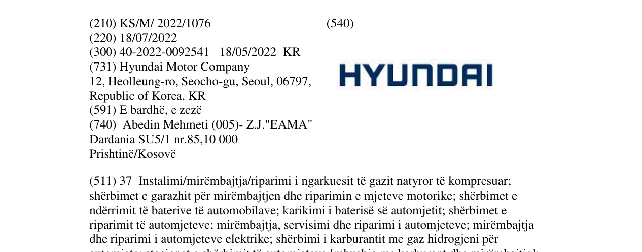 Zëri i markës HYUNDAI në buletin