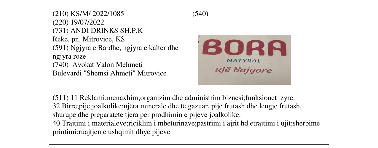 Zëri i markës Markë figurative në buletin
