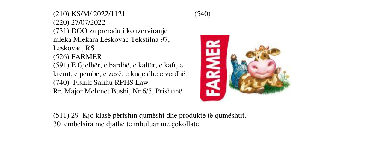 Zëri i markës FARMER në buletin