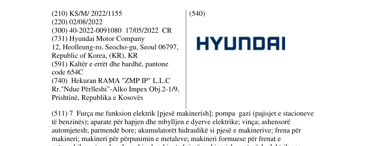 Zëri i markës HYUNDAI në buletin