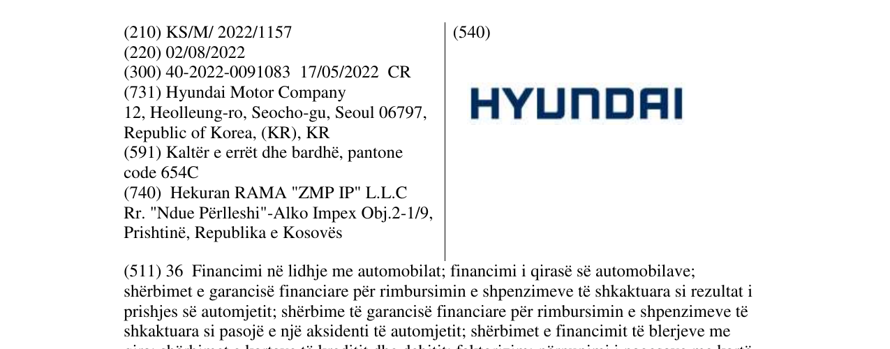 Zëri i markës HYUNDAI në buletin