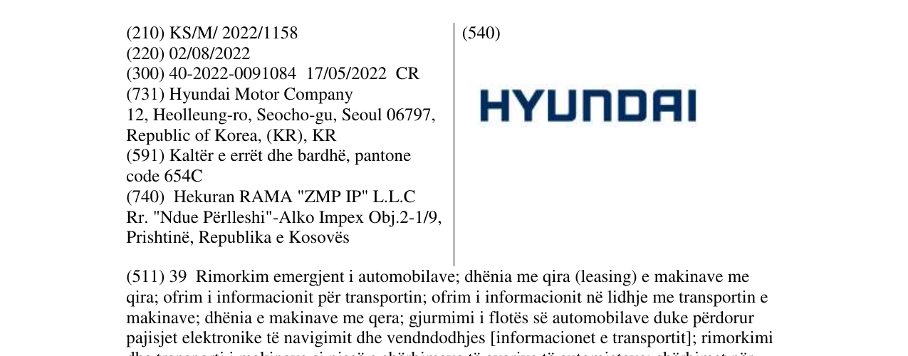 Zëri i markës hyundai në buletin