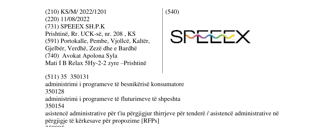 Zëri i markës SPEEEX në buletin
