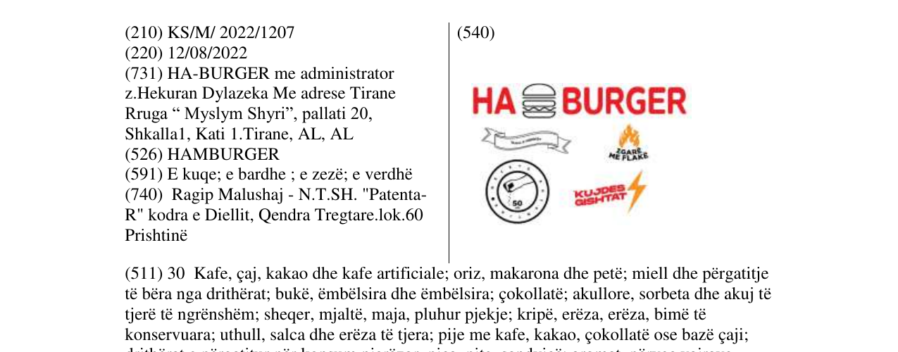 Zëri i markës Markë figurative në buletin