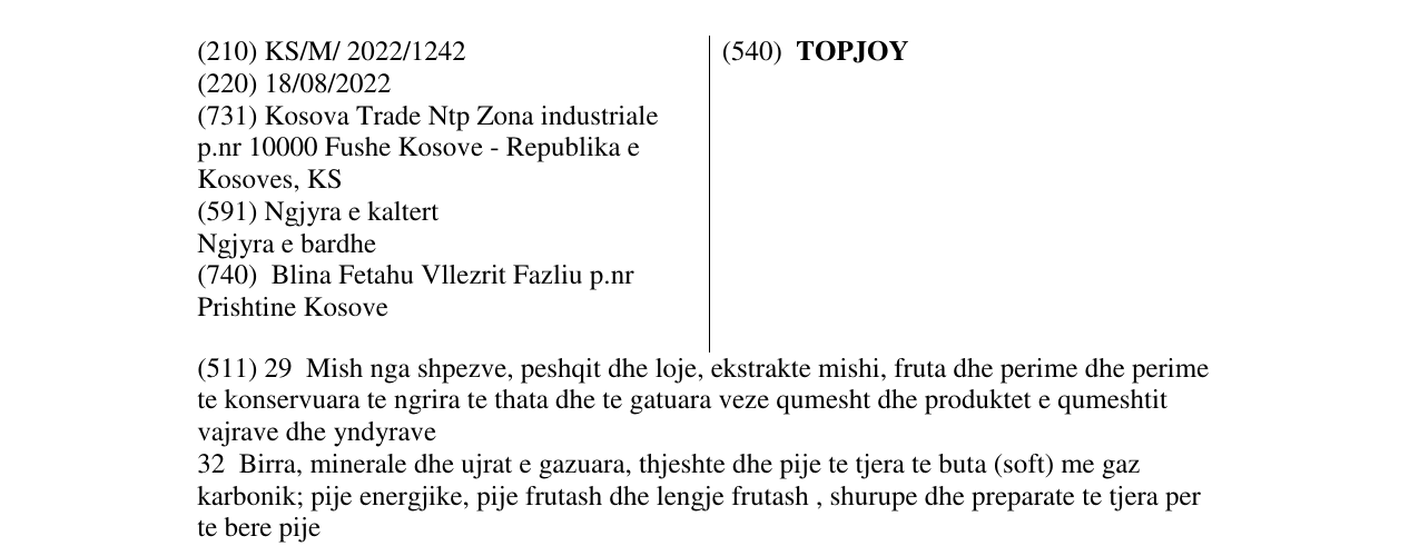 Zëri i markës TOPJOY në buletin