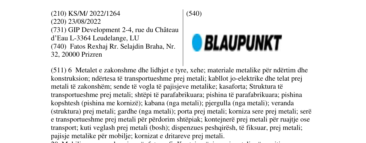 Zëri i markës BLAUPUNKT në buletin