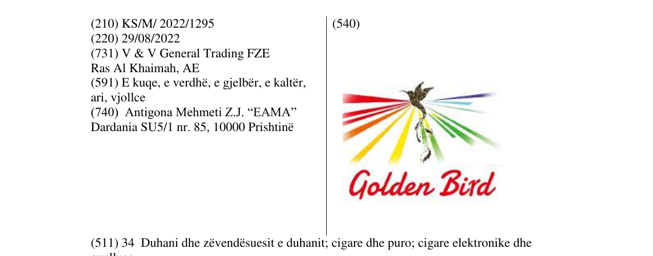 Zëri i markës Markë figurative në buletin