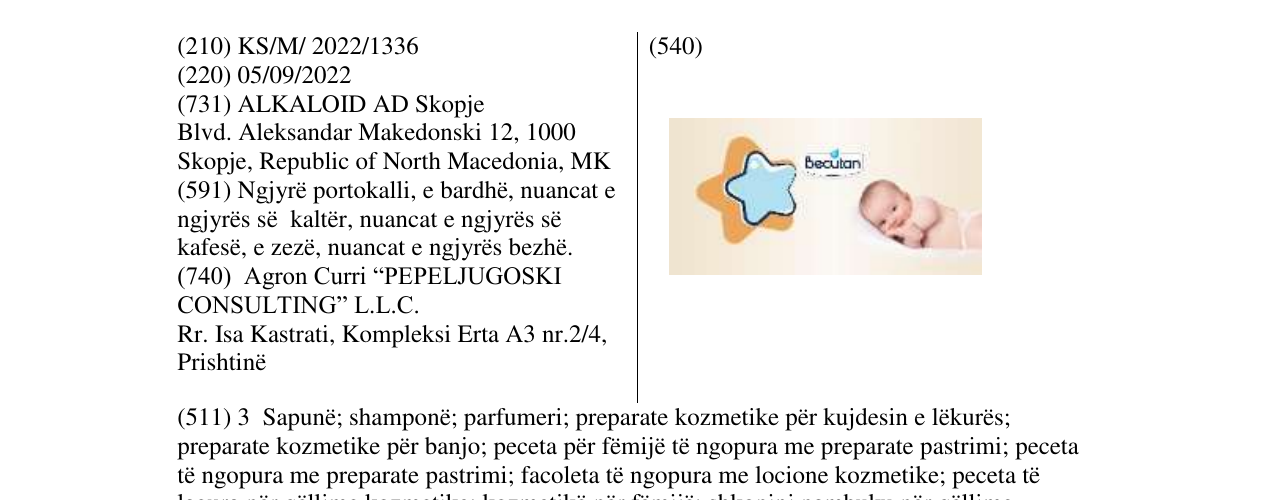 Zëri i markës Becutan në buletin
