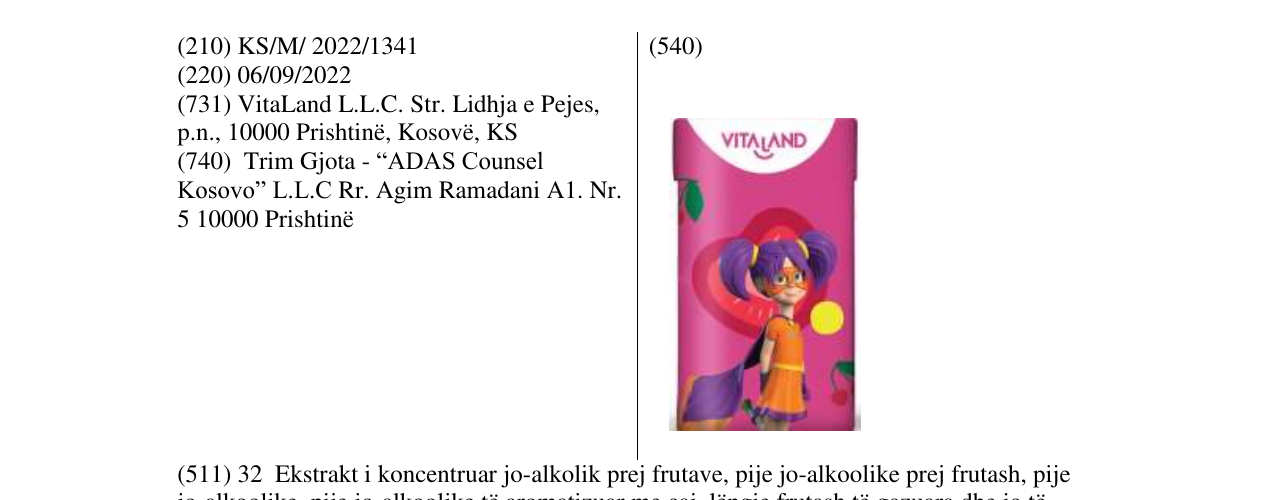 Zëri i markës VITALAND në buletin