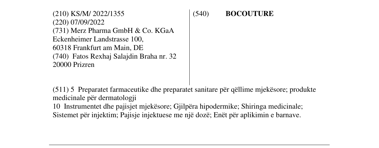 Zëri i markës BOCOUTURE në buletin