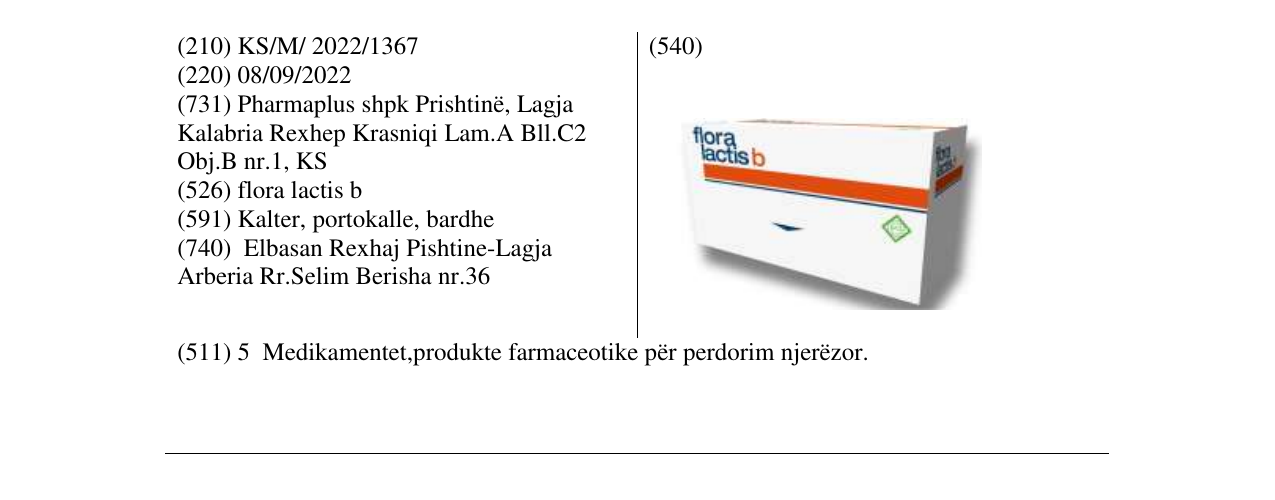 Zëri i markës flora lactis b në buletin