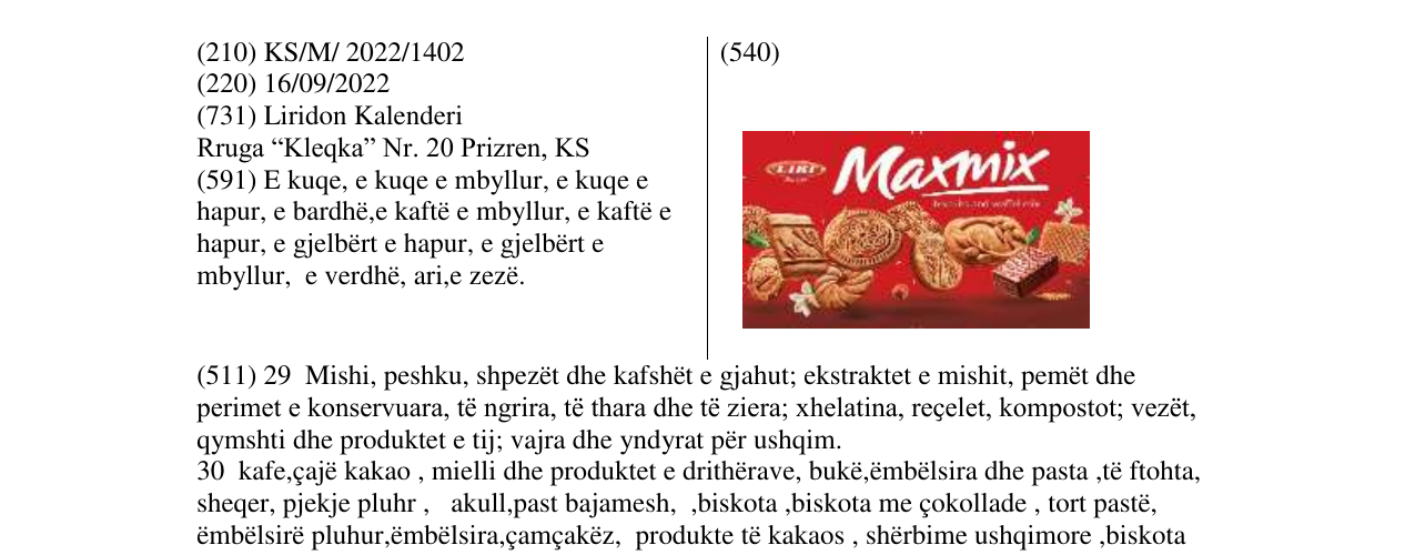 Zëri i markës Maxmix në buletin