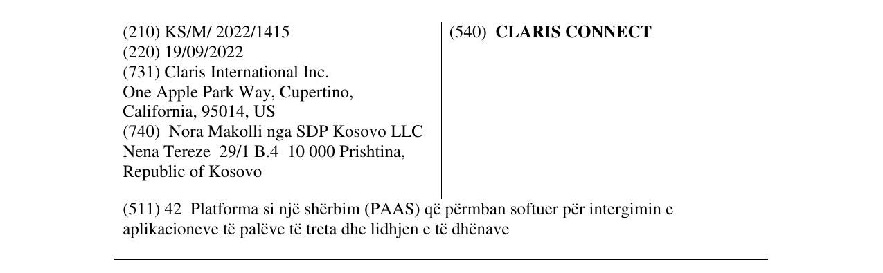 Zëri i markës CLARIS CONNECT në buletin