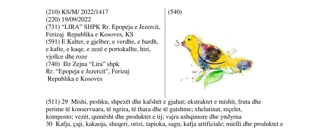 Zëri i markës Markë figurative në buletin