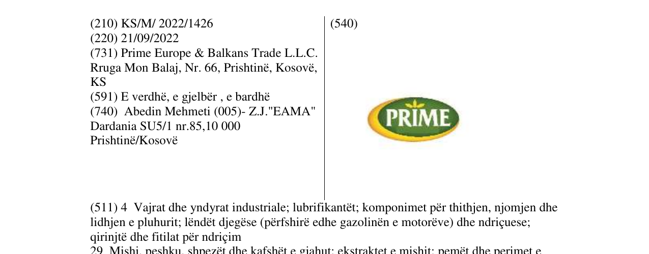 Zëri i markës PRIME në buletin