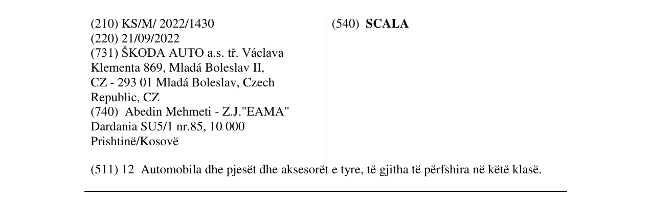 Zëri i markës SCALA në buletin
