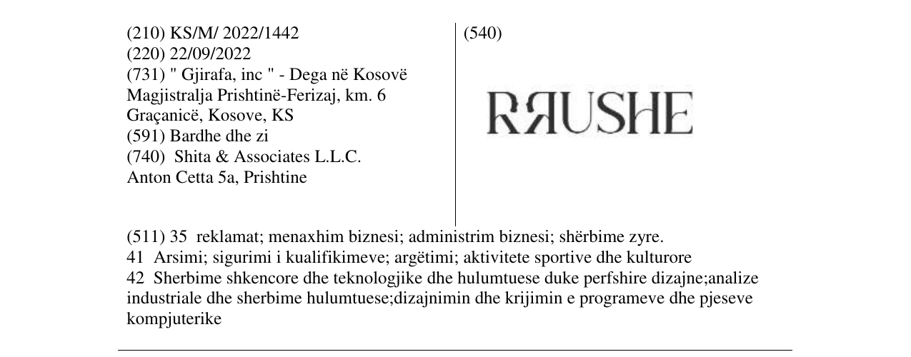 Zëri i markës RRUSHE në buletin