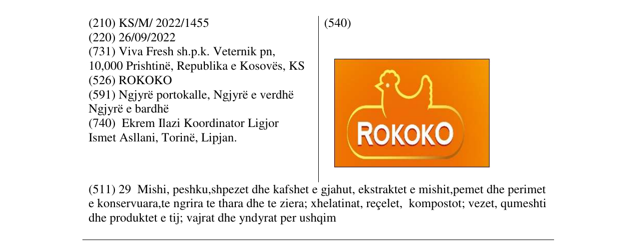 Zëri i markës ROKOKO në buletin