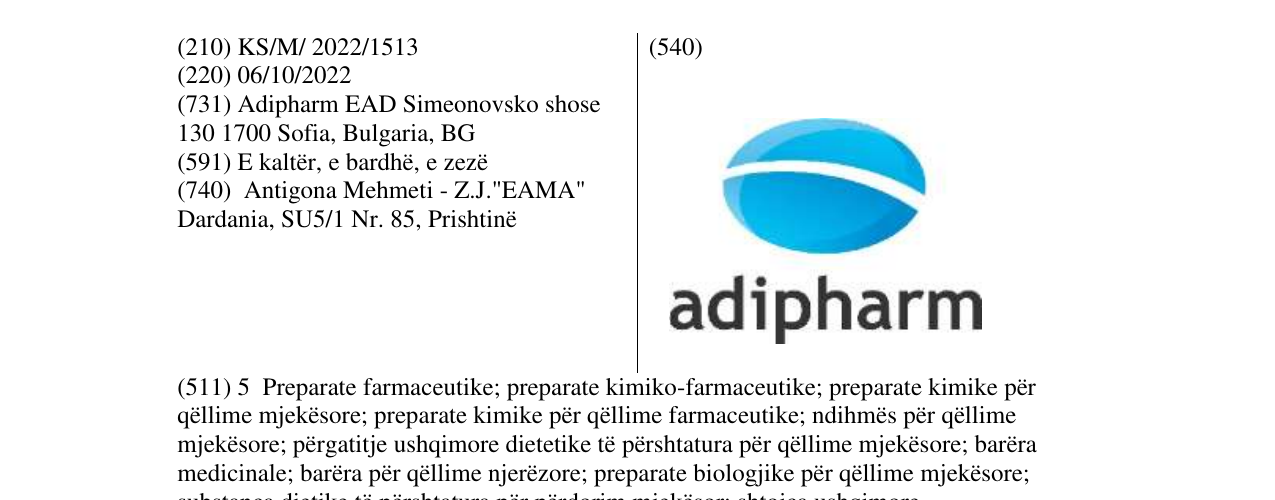 Zëri i markës adipharm në buletin