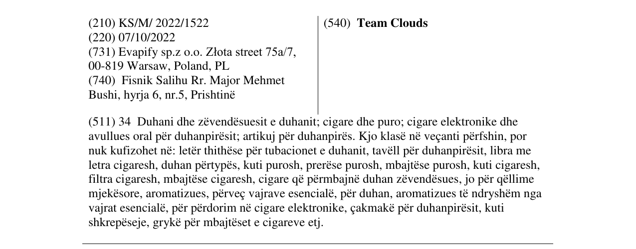 Zëri i markës Team Clouds në buletin