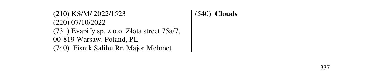 Zëri i markës Clouds në buletin