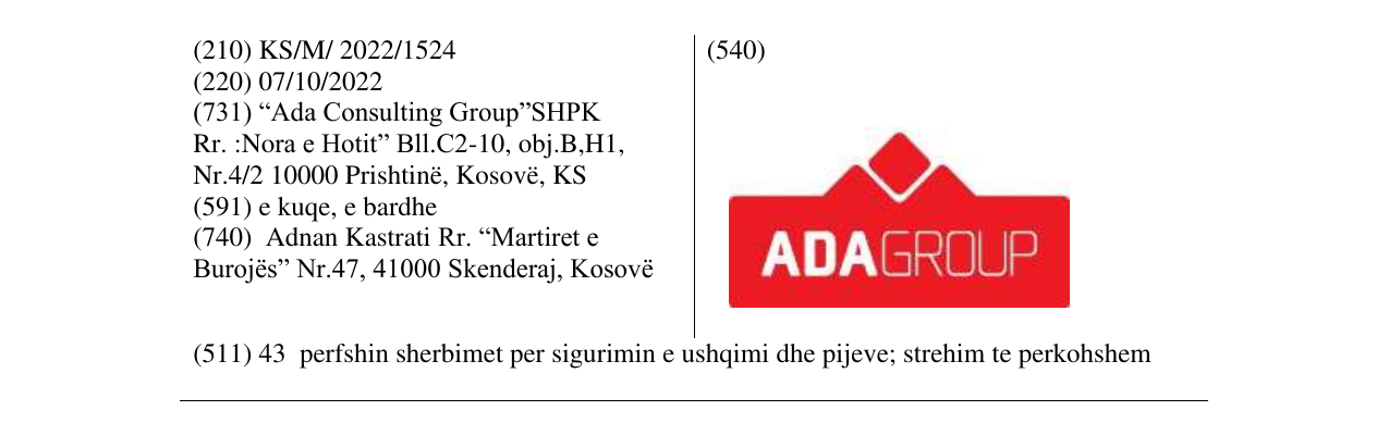 Zëri i markës ADA GROUP në buletin