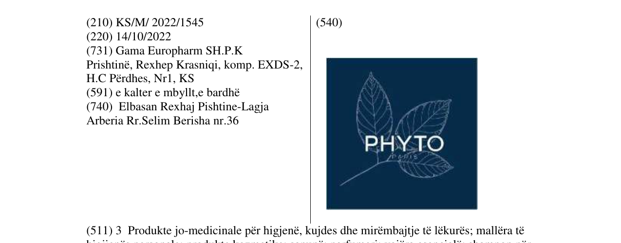 Zëri i markës PHYTO në buletin